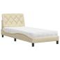 Preview: Bett mit Matratze Creme 90x200 cm Stoff