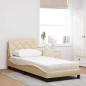 Preview: Bett mit Matratze Creme 90x200 cm Stoff