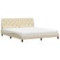 Preview: Bett mit Matratze Creme 180x200 cm Stoff