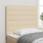 Preview: ARDEBO.de - LED Kopfteil mit LED-Lichtleisten Creme 80 cm Stoff
