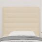 Preview: LED Kopfteil mit LED-Lichtleisten Creme 80 cm Stoff