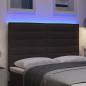 Preview: LED Kopfteil Dunkelbraun Stoff