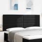 Preview: ARDEBO.de - LED Kopfteil mit LED-Lichtleisten Schwarz 200 cm Stoff