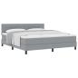 Preview: Boxspringbett mit Kopfteil Hellgrau 180 x 200 cm Stoff