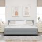Preview: Boxspringbett mit Kopfteil Hellgrau 180 x 200 cm Stoff