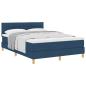 Preview: Boxspringbett mit Kissen mit Kopfteil Blau 160 x 200 cm Stoff