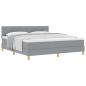 Preview: Boxspringbett mit Kissen Hellgrau 180 x 200 cm Stoff