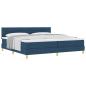 Preview: Boxspringbett mit Kissen mit Kopfteil Blau 200 x 200 cm Stoff