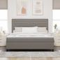 Preview: Boxspringbett mit Kopfteil Taupe 180 x 200 cm Stoff