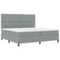 Preview: Boxspringbett mit Kopfteil Hellgrau 200 x 200 cm Stoff