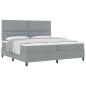 Preview: Boxspringbett mit Kopfteil Hellgrau 200 x 200 cm Stoff