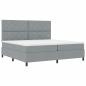 Preview: Boxspringbett mit Kopfteil Hellgrau 200 x 200 cm Stoff