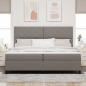 Preview: Boxspringbett mit Kopfteil Taupe 200 x 200 cm Stoff