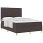 Preview: Boxspringbett mit Matratze Dunkelbraun 140 x 200 cm Stoff
