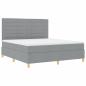 Preview: Boxspringbett mit Matratze Hellgrau 180 x 200 cm Stoff