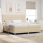 Preview: ARDEBO.de - Boxspringbett mit Matratze Creme 200 x 200 cm Stoff