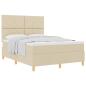 Preview: Boxspringbett mit Kopfteil Creme 160 x 200 cm Stoff