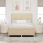 Preview: Boxspringbett mit Kopfteil Creme 160 x 200 cm Stoff
