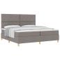Preview: Boxspringbett mit Kopfteil Taupe 200 x 200 cm Stoff