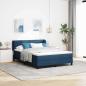 Preview: ARDEBO.de - Boxspringbett mit Kopfteil Blau 160 x 200 cm Stoff