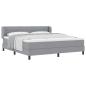 Preview: Boxspringbett mit Kopfteil Hellgrau 180 x 200 cm Stoff