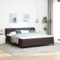 Preview: ARDEBO.de - Boxspringbett mit Kopfteil Dunkelbraun 180 x 200 cm Stoff