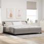 Preview: ARDEBO.de - Boxspringbett mit Kopfteil Taupe 200 x 200 cm Stoff