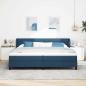 Preview: Boxspringbett mit Matratze mit Kopfteil Blau 200 x 200 cm Stoff