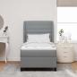 Preview: Boxspringbett mit Matratze Hellgrau 90 x 190 cm Stoff