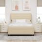 Preview: ARDEBO.de - Boxspringbett mit Matratze Creme 160 x 200 cm Stoff