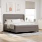 Preview: ARDEBO.de - Boxspringbett mit Kopfteil Taupe 180 x 200 cm Stoff