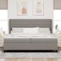 Preview: Boxspringbett mit Kopfteil Taupe 200 x 200 cm Stoff
