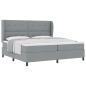 Preview: Boxspringbett mit Kopfteil Hellgrau 200 x 200 cm Stoff