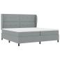 Preview: Boxspringbett mit Kopfteil Hellgrau 200 x 200 cm Stoff