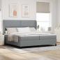 Preview: ARDEBO.de - Boxspringbett mit Kopfteil Hellgrau 200 x 200 cm Stoff