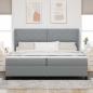 Preview: Boxspringbett mit Kopfteil Hellgrau 200 x 200 cm Stoff