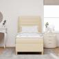 Preview: Boxspringbett mit Matratze mit Kopfteil Creme 200 x 80 cm Stoff