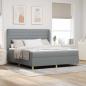 Preview: ARDEBO.de - Boxspringbett mit Matratze Hellgrau 200 x 180 cm Stoff