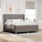 Preview: ARDEBO.de - Boxspringbett mit Kopfteil Taupe 200 x 180 cm Stoff