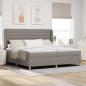 Preview: ARDEBO.de - Boxspringbett mit Kopfteil Taupe 200 x 200 cm Stoff