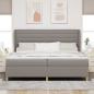Preview: Boxspringbett mit Kopfteil Taupe 200 x 200 cm Stoff