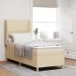 Preview: ARDEBO.de - Boxspringbett mit Kopfteil Creme 200 x 80 cm Stoff