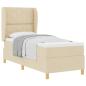 Preview: Boxspringbett mit Kopfteil Creme 200 x 80 cm Stoff