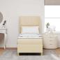 Preview: Boxspringbett mit Kopfteil Creme 200 x 80 cm Stoff