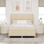 Preview: Boxspringbett mit Kopfteil Creme 200 x 160 cm Stoff