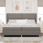 Preview: Boxspringbett mit Kopfteil Taupe 200 x 200 cm Stoff