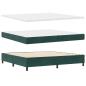 Preview: Boxspringbett mit Kopfteil Dunkelgrün 200 x 200 cm Samt
