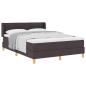 Preview: ARDEBO.de - Boxspringbett mit Matratze Dunkelbraun 200 x 140 cm Stoff