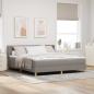 Preview: ARDEBO.de - Boxspringbett mit Kopfteil Taupe 200 x 180 cm Stoff
