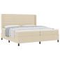 Preview: Boxspringbett mit Kissen mit Kopfteil Creme 200 x 200 cm Stoff